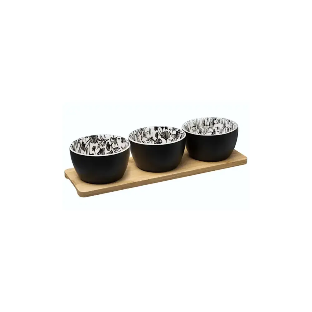 Set Aperitivo 3 Ciotole con Vassoio Bamboo Secret de Gourmet