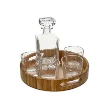 Set Whisky Jules con 4 Bicchieri Bottiglia e Vassoio Secret de Gourmet