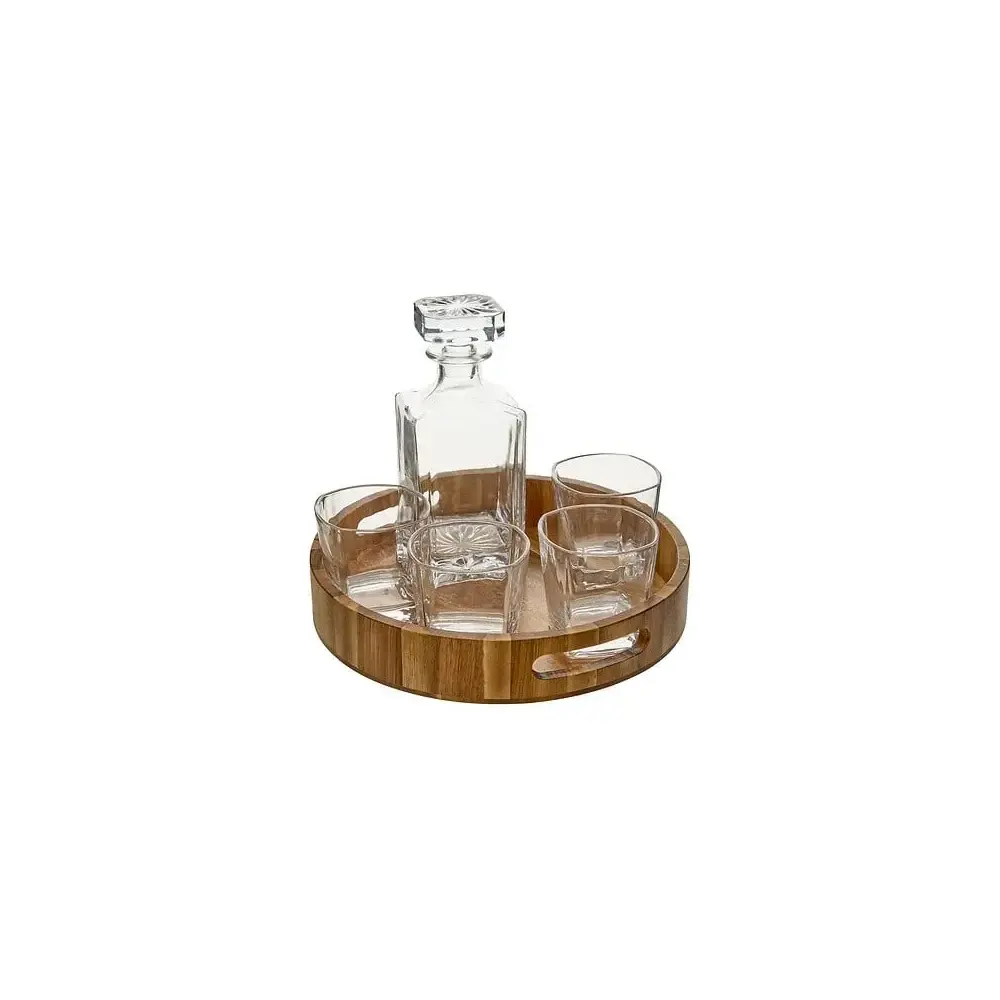 Set Whisky Jules con 4 Bicchieri Bottiglia e Vassoio Secret de Gourmet