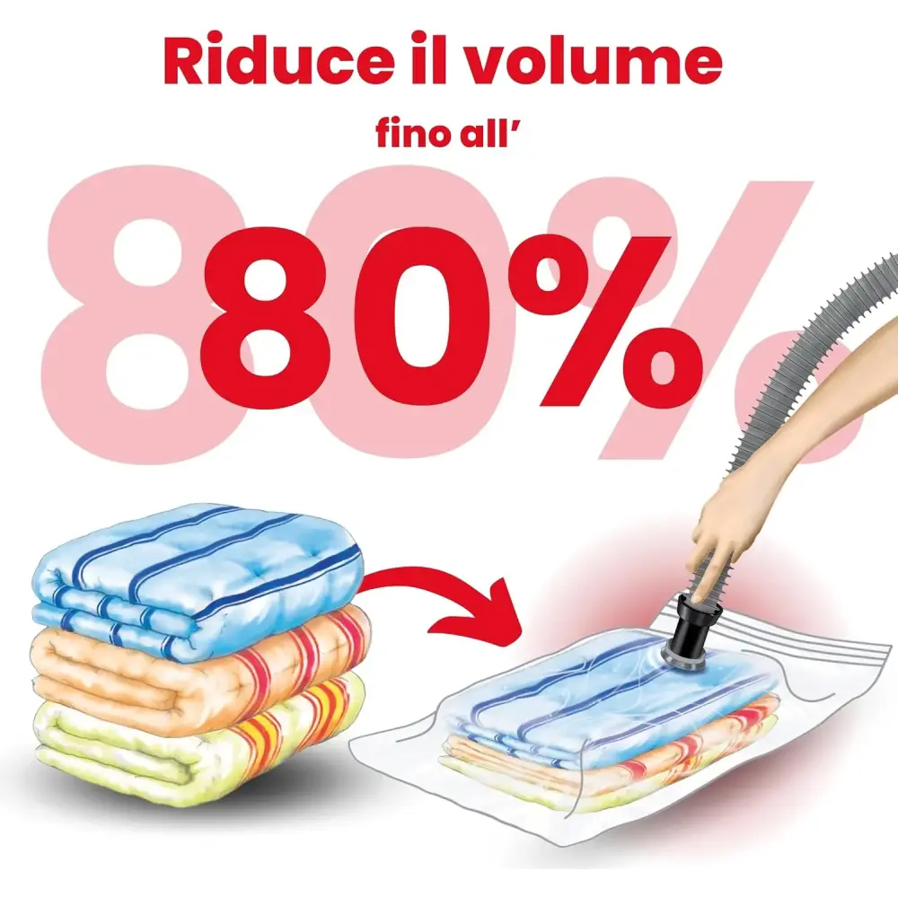 Sacchi sottovuoto 70x120 cm set 2 pezzi salvaspazio piumoni