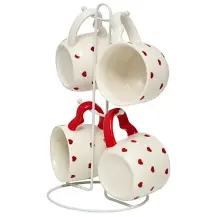 Set 4 Tazze Valentine 22cl con Supporto Secret de Gourmet