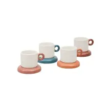Set 4 Tazzine da Caffè Homy 11 cl Multicolor Secret de Gourmet