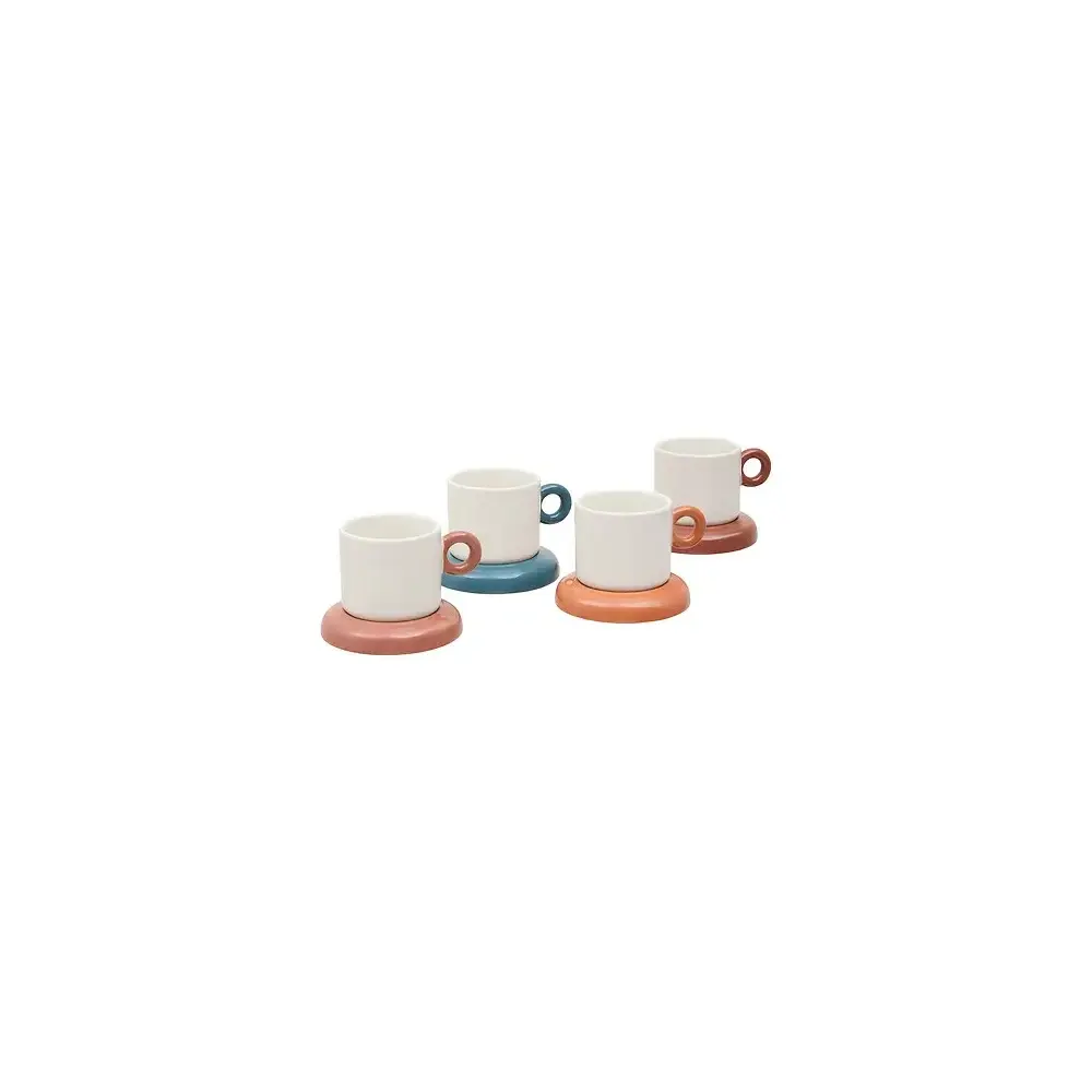 Set 4 Tazzine da Caffè Homy 11 cl Multicolor Secret de Gourmet