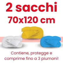 Sacchi sottovuoto 70x120 cm set 2 pezzi salvaspazio piumoni