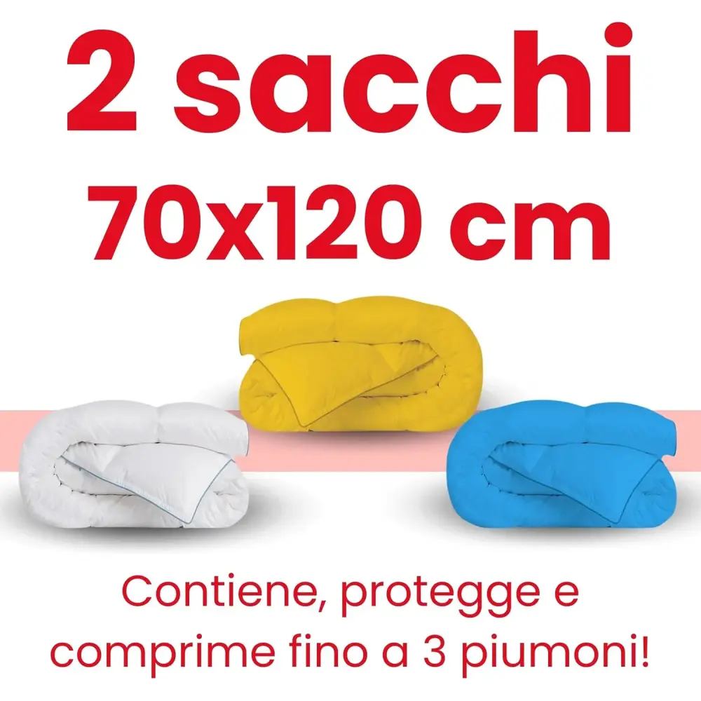 Sacchi sottovuoto 70x120 cm set 2 pezzi salvaspazio piumoni