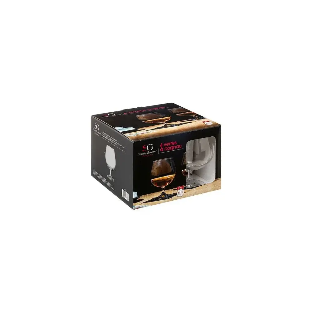 Set di 4 Bicchieri da Cognac 40 cl Cristallino Secret de Gourmet