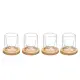 Set 4 Tazzine Clea 8cl Vetro con Sottobicchiere Secret de Gourmet