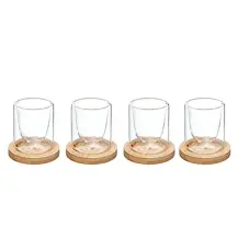 Set 4 Tazzine Clea 8cl Vetro con Sottobicchiere Secret de Gourmet