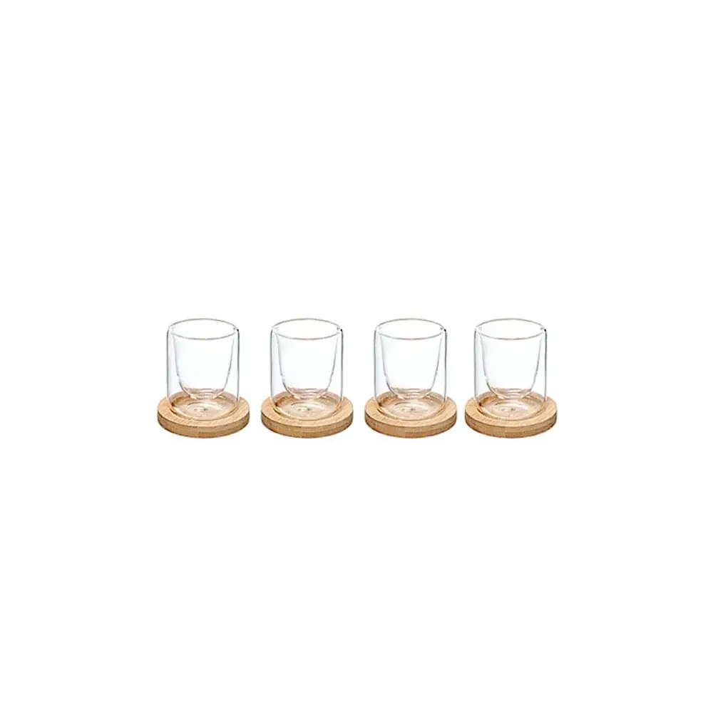 Set 4 Tazzine Clea 8cl Vetro con Sottobicchiere Secret de Gourmet