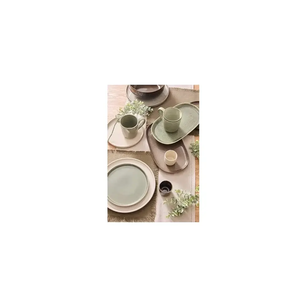 Piatto Ceramica Verde Kaki Terre Inconnue Secret de Gourmet