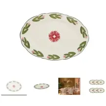 Mona Piatto Ovale 31x21cm Verde/bianco Secret de Gourmet