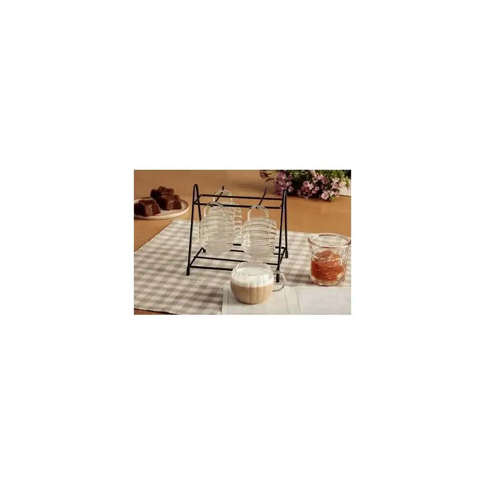 Porta 4 Tazze Pumpkin 18 cl Trasparente Borosilicato Secret de Gourmet