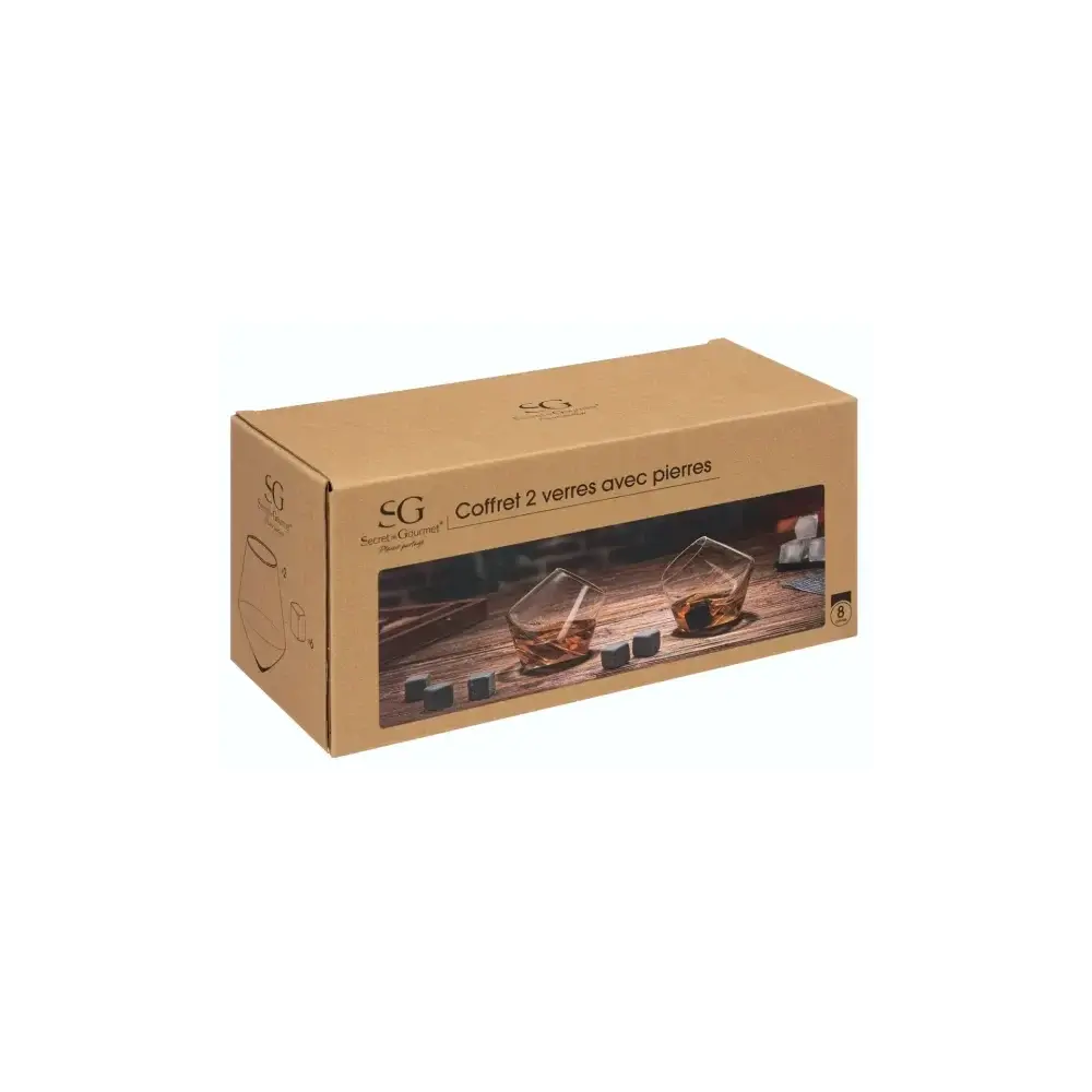 Set 2 Bicchieri Whisky con Pietre Secret de Gourmet
