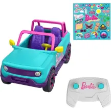Hot Wheels Barbie Suv Telecomandato Rc Jeep con Adesivi 2 Posti Mattel