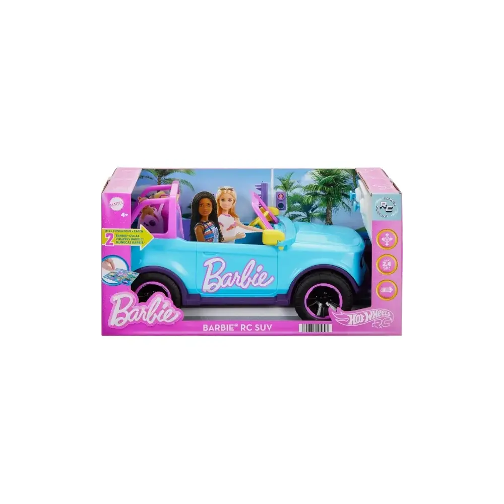 Hot Wheels Barbie Suv Telecomandato Rc Jeep con Adesivi 2 Posti Mattel