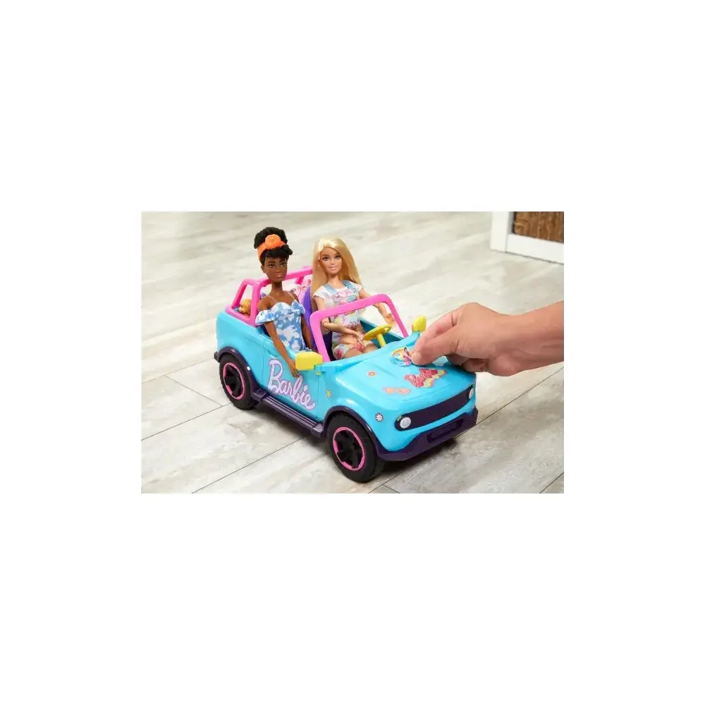 Hot Wheels Barbie Suv Telecomandato Rc Jeep con Adesivi 2 Posti Mattel