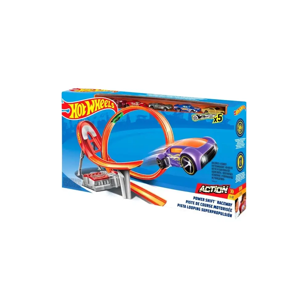 Hot Wheels Power Shift Raceway Pista Motorizzata con Booster Mattel