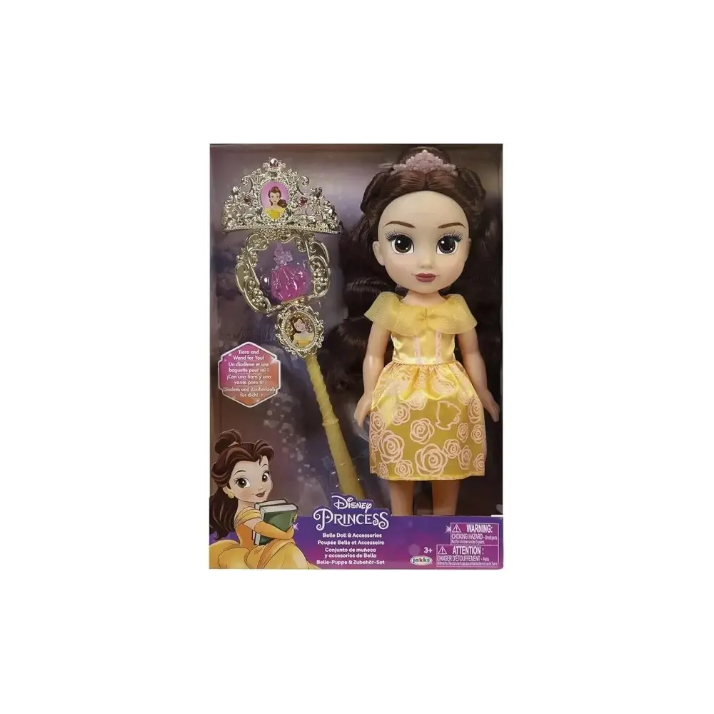 Princess Belle Bambola con Accessori Vestito Giallo Capelli Toys One