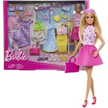 Barbie Grande Fashion Set Bambola con Vestiti e Accessori Mattel