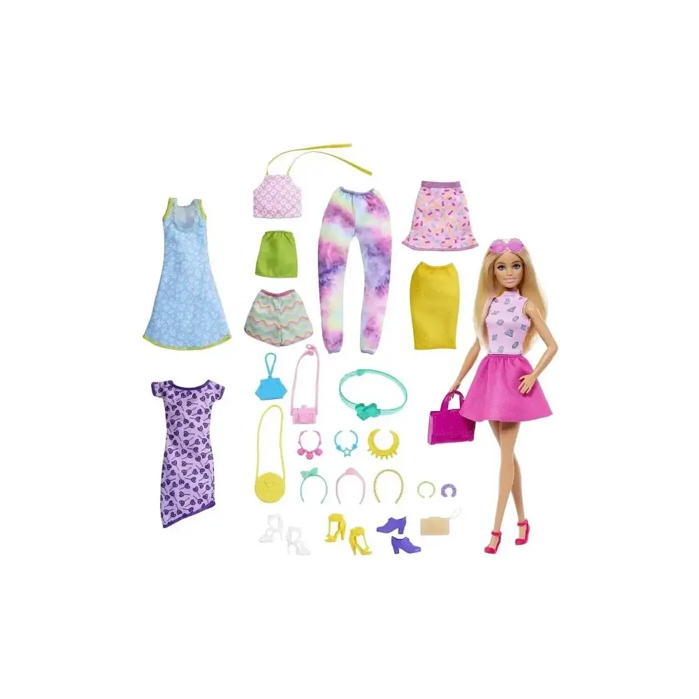 Barbie Grande Fashion Set Bambola con Vestiti e Accessori Mattel
