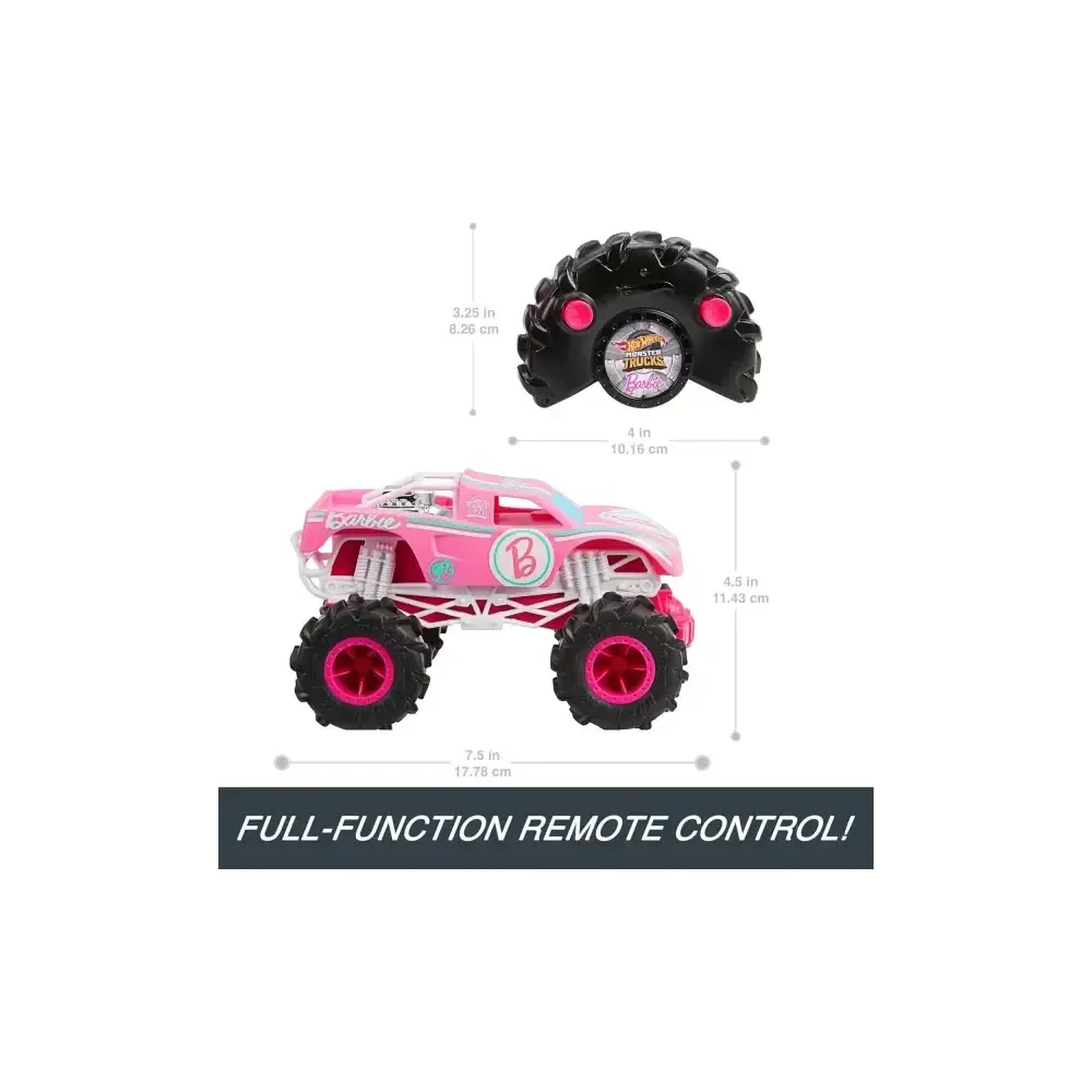 Hot Wheels Barbie Monster Truck Rc Radiocomandato 1:24 Mattel