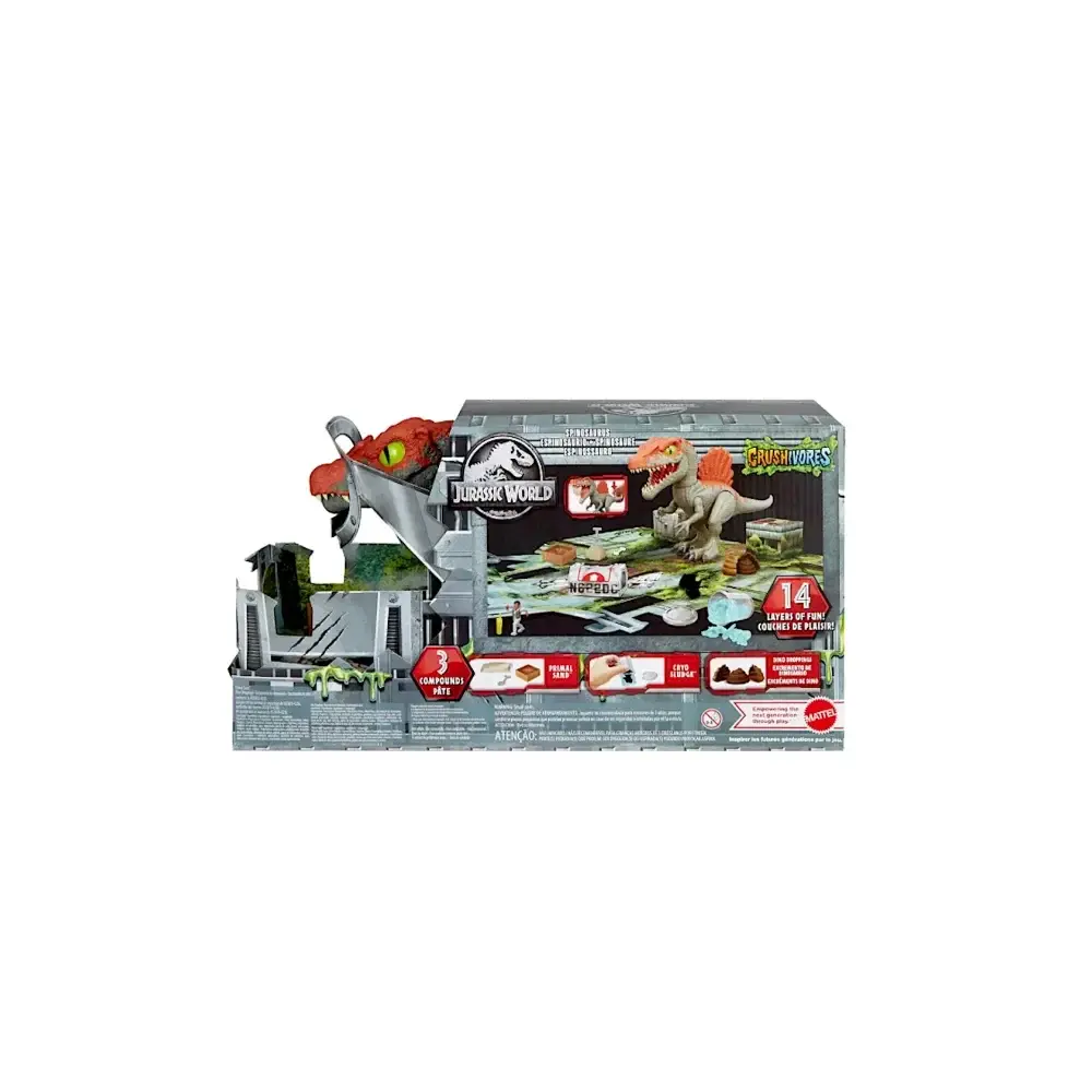 Jurassic World Crushivores Spinosauro Cage Crasher Dinosauro Mattel