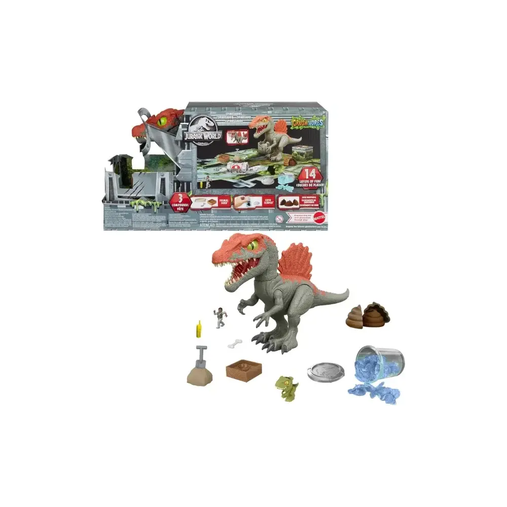 Jurassic World Crushivores Spinosauro Cage Crasher Dinosauro Mattel