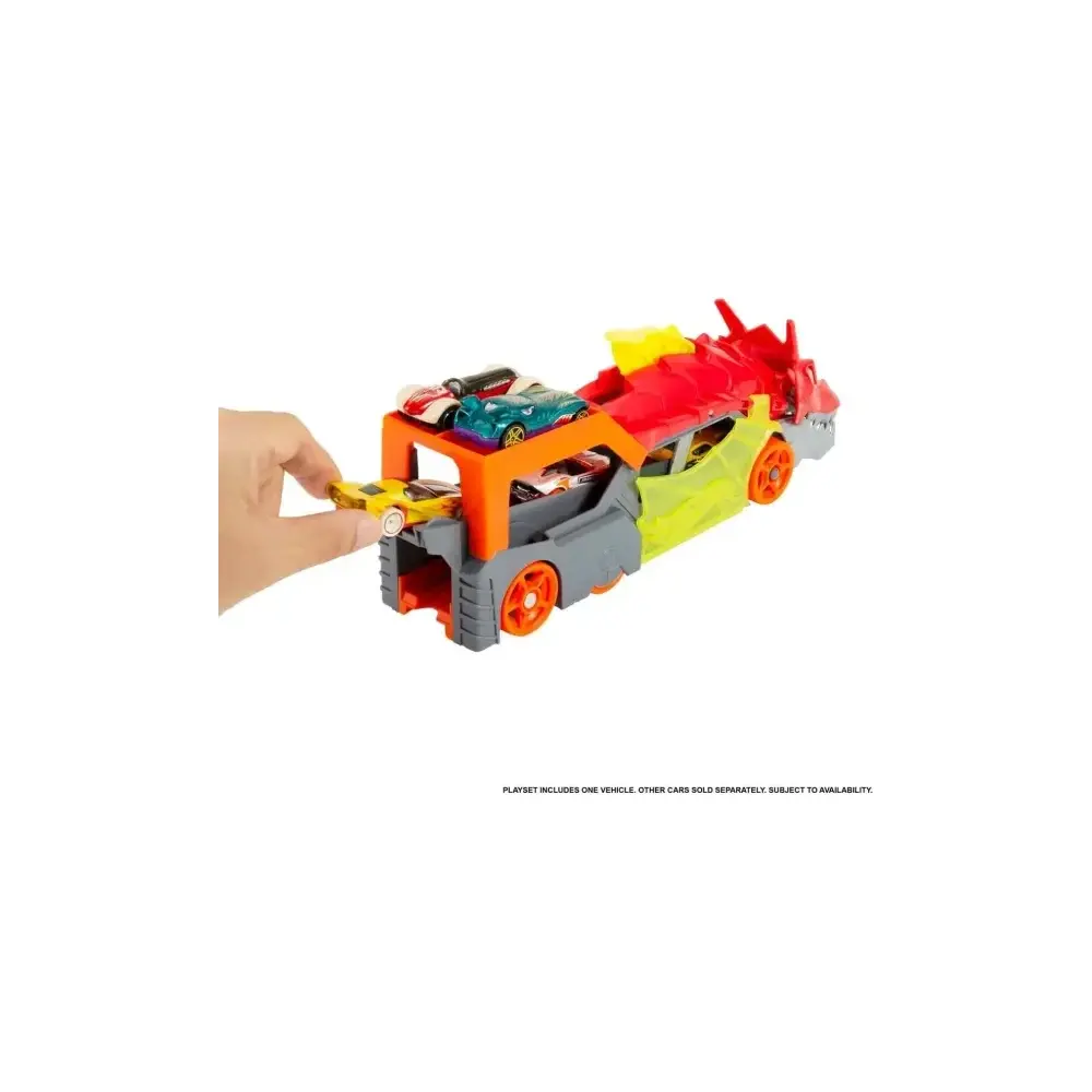 Hot Wheels Dragon Launch Transporter Playset con Pista e Lanci Mattel