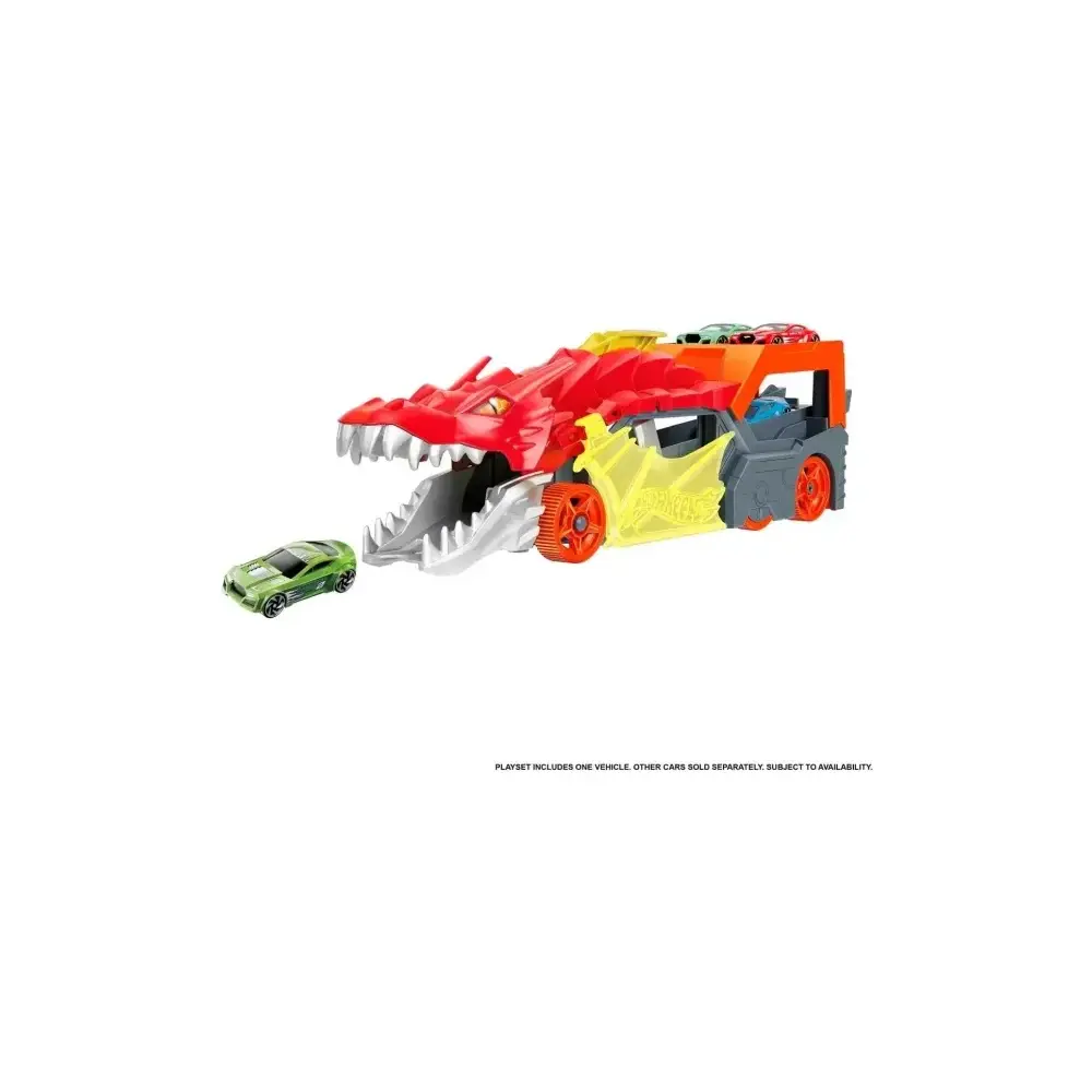 Hot Wheels Dragon Launch Transporter Playset con Pista e Lanci Mattel