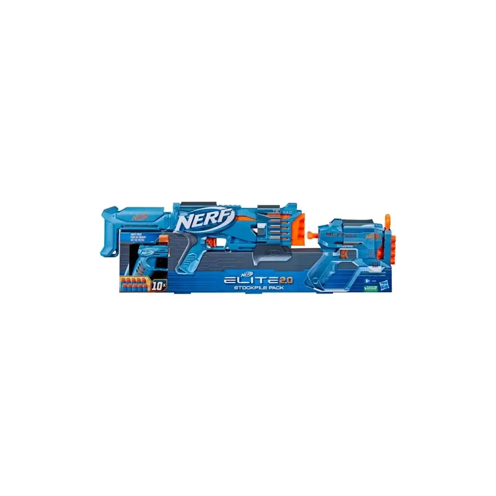 Nerf Elite 2.0 Stockpile Pack F5031eu4 3 Blaster con 10 Hasbro