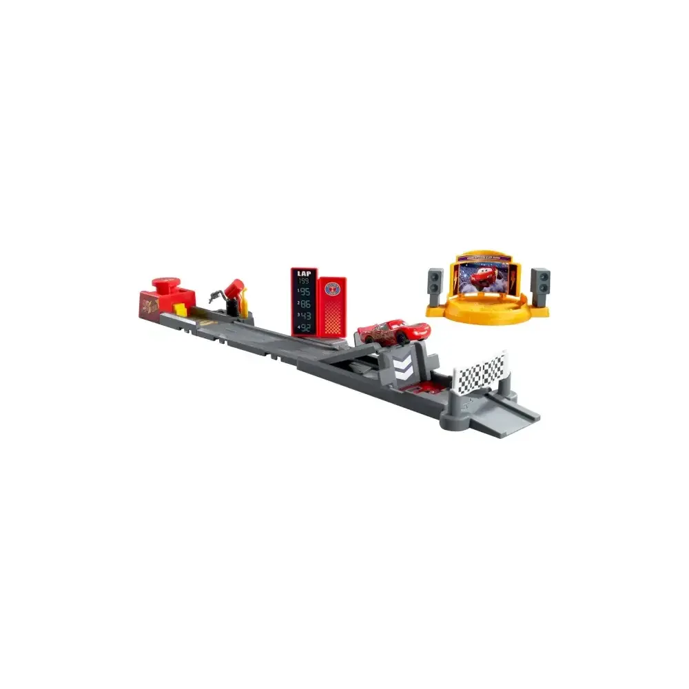 Cars Pista di Lancio Piston Cup con Saetta McQueen 2 Modalità Mattel