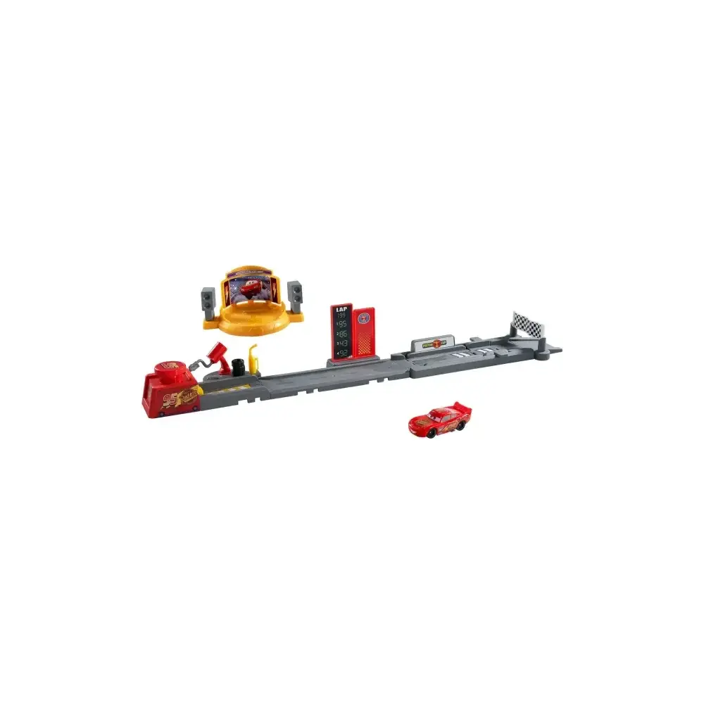 Cars Pista di Lancio Piston Cup con Saetta McQueen 2 Modalità Mattel