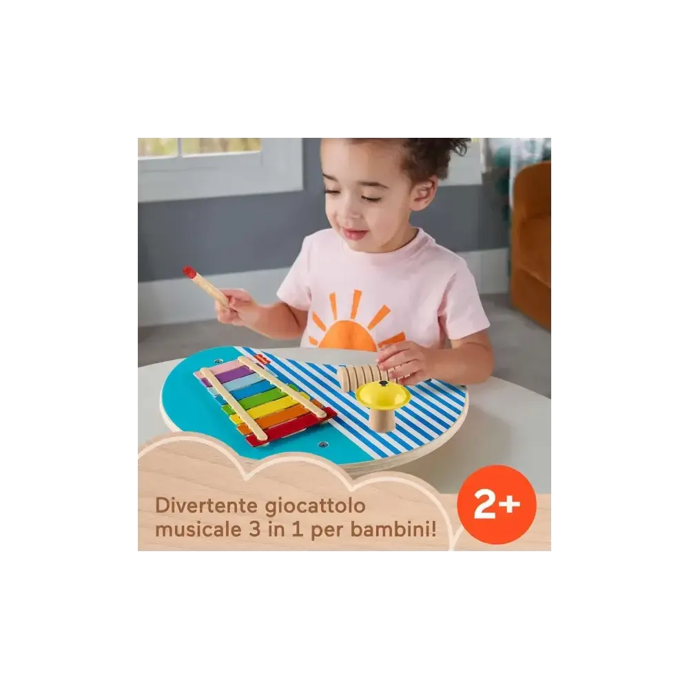 Fisher Price Tavolino Musicale in Legno con Bacchette Mattel
