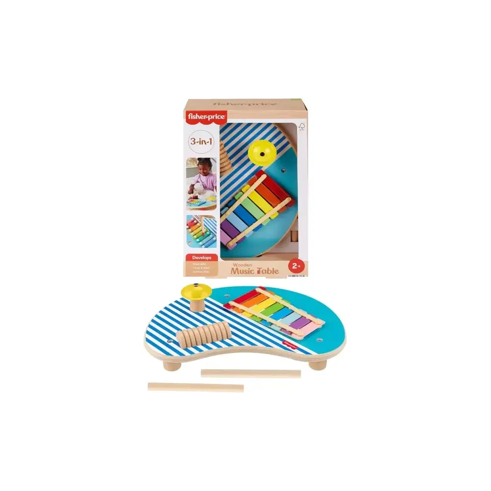 Fisher Price Tavolino Musicale in Legno con Bacchette Mattel