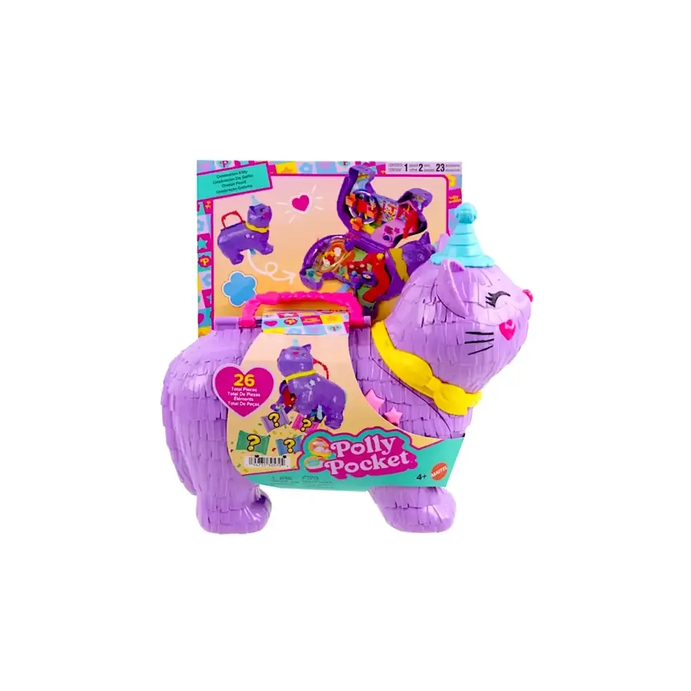 Polly Pocket Gattino delle Feste Playset con Mini Bambole e 23 Mattel