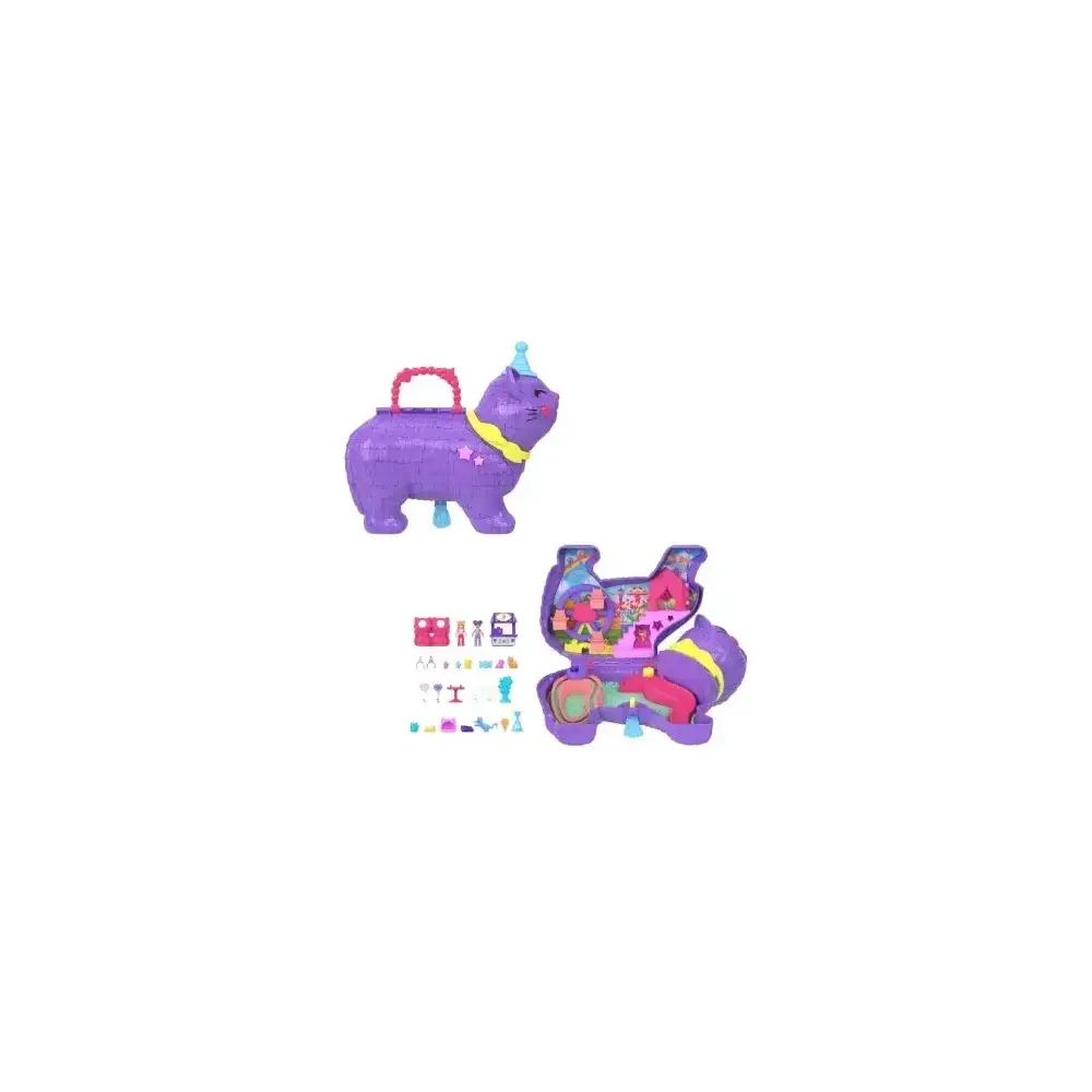 Polly Pocket Gattino delle Feste Playset con Mini Bambole e 23 Mattel