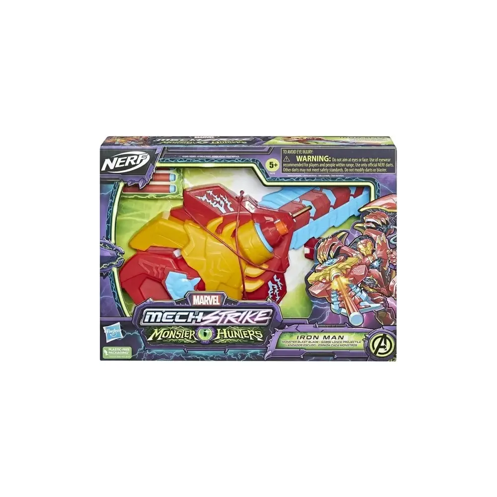 Nerf Mechstrike Ironman Monster Blade Blaster Lancia Dardi + Hasbro