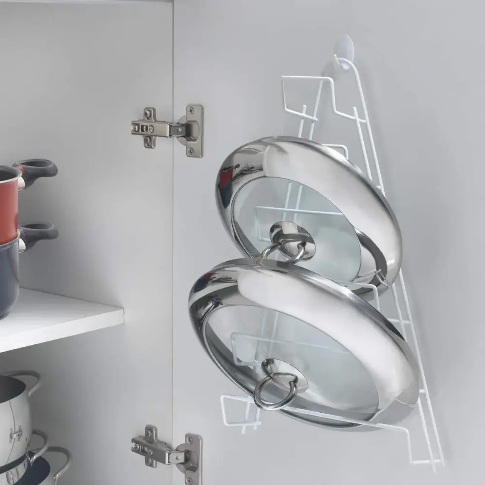 Porta coperchi 6 posti Metaltex Kiwi – organizer cucina bianco