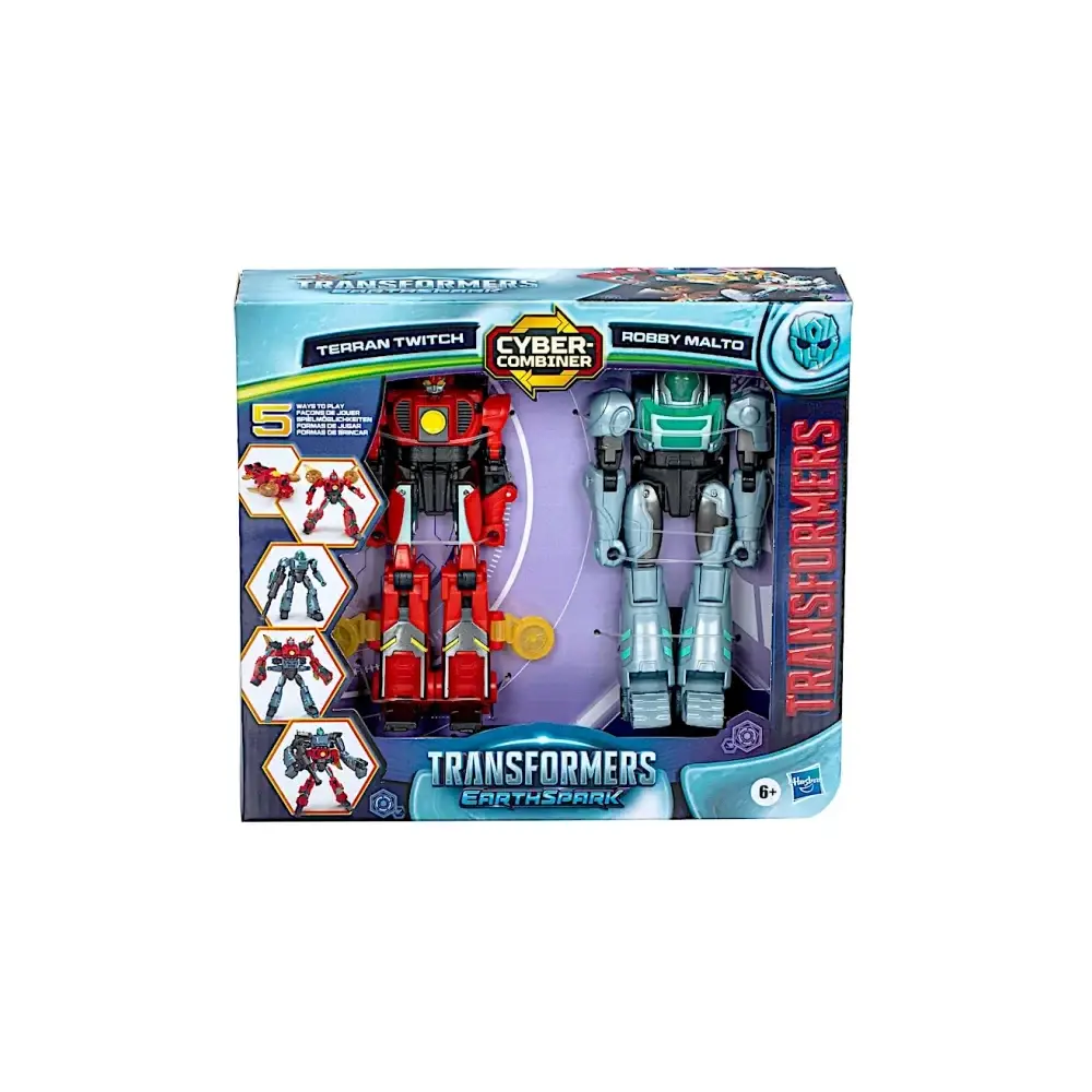 Transformers Earthspark Cyber-combiner Terran Twitch e Robby Hasbro