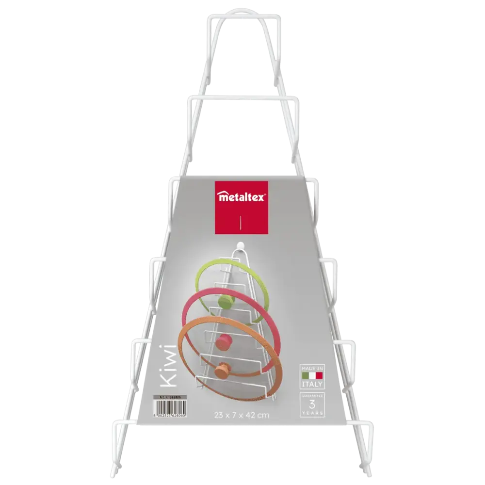 Porta coperchi 6 posti Metaltex Kiwi – organizer cucina bianco