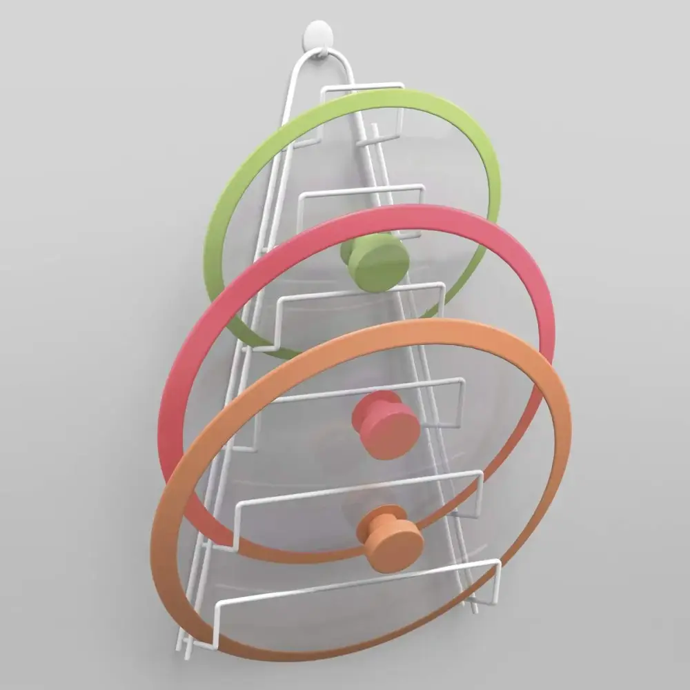 Porta coperchi 6 posti Metaltex Kiwi – organizer cucina bianco
