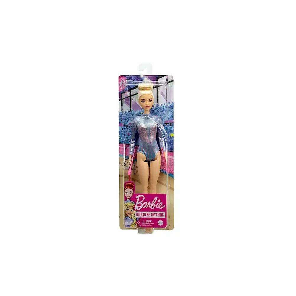Barbie Ginnasta Bambola Bionda con Body Colorato Bastoni Mattel
