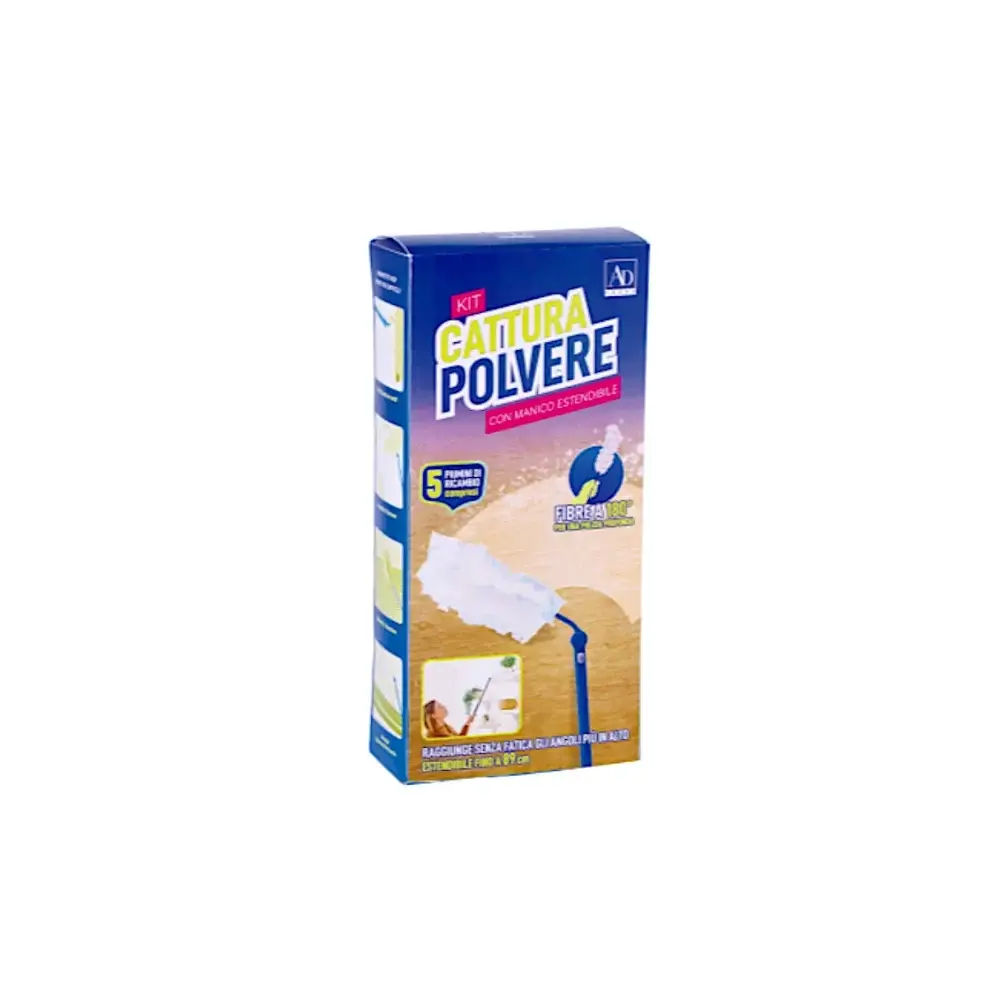 Kit Cattura Polvere Manico Estendibile con 5 Piumini Star