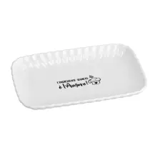 Vassoio Rettangolare in Ceramica Funny 25,5x16 cm con Incisione Star