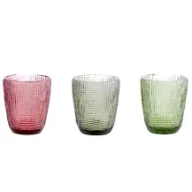 Set 3 Bicchieri Acqua in Vetro 31 cl Colorati Tavola Stoviglie Star