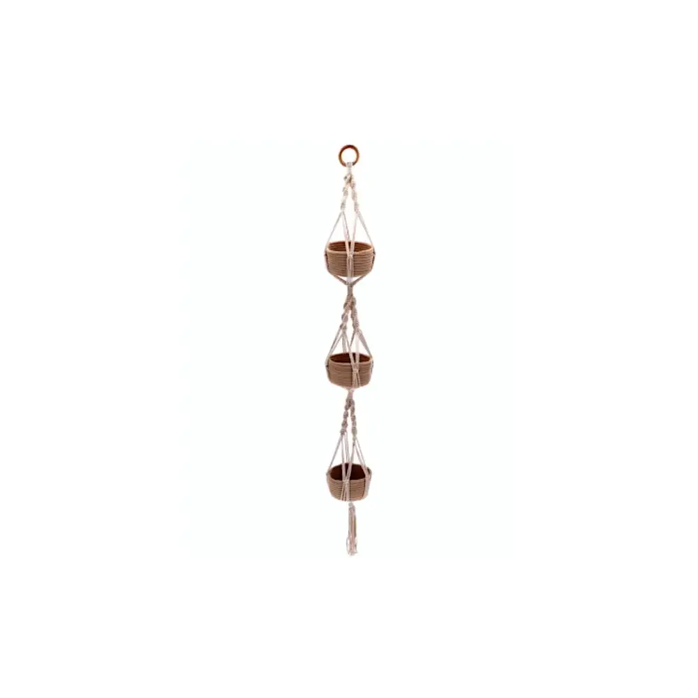 Fioriera Cotone con 3 Vasi 15x140 cm da Appendere Star