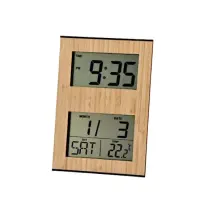Orologio Sveglia Digitale Lcd in Bamboo/plastica 15x31 cm Star