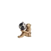 Figura Scimmia Resina con Mappamondo 10x6x12,5cm Star