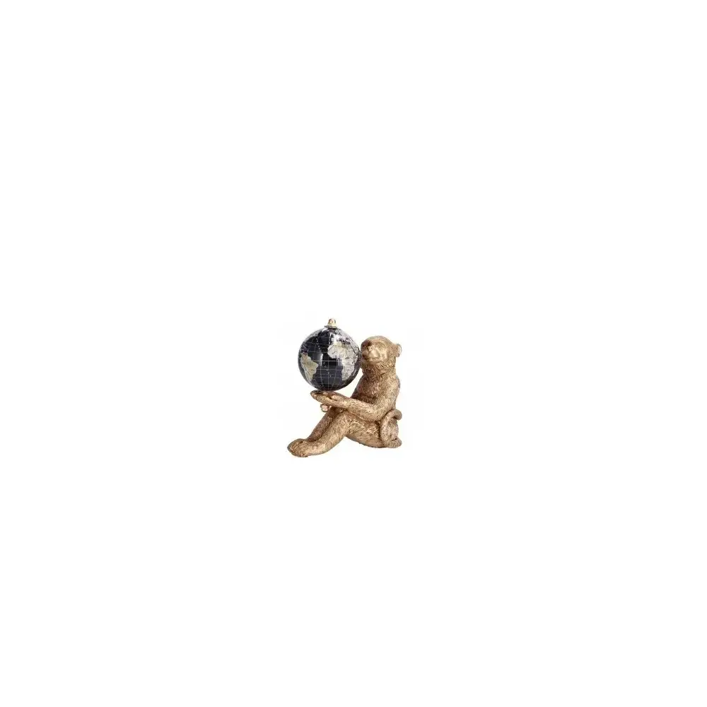 Figura Scimmia Resina con Mappamondo 10x6x12,5cm Star