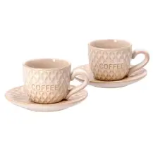 Set 2tz Caffe Ceramica con Piattino Star